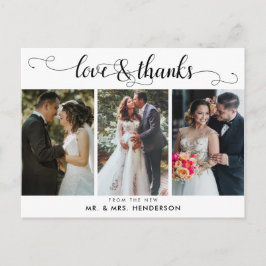 Liebe & Danke Hochzeitfotografie-Collage Vielen Da Postkarte