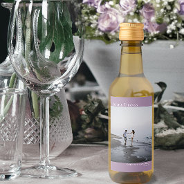 Liebe & Danke Lavender Simple Wedding Foto Mini Weinetikett