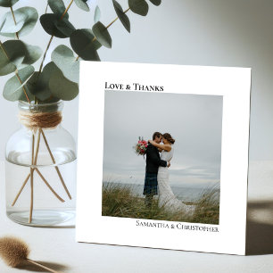 Liebe & Danke Minimalistisch Wedding Foto Vielen D Mitteilungskarte