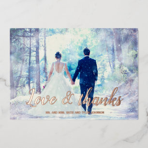 Liebe & danke Rose Folie Hochzeit danke Karte