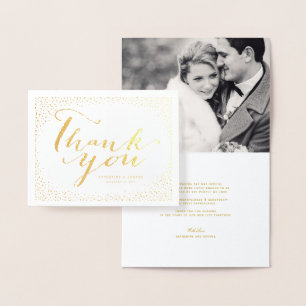 Liebe & Danke Script Confetti Wedding Vielen Dank Folienkarte