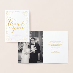 Liebe & Danke Script Confetti Wedding Vielen Dank Folienkarte