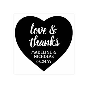 Liebe & Dankeschön Einfache Herz Hochzeit Danke Gummistempel
