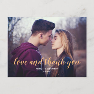 Liebe & Dankeschön - Hochzeit Foto danke Postkarte