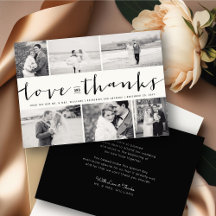 Liebe & Dankeschschrift 6-Foto-Hochzeitsdesign