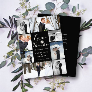 Liebe & Dankeschschrift 8-Foto-Hochzeitsdesign Dankeskarte