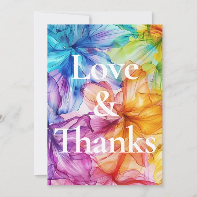 ❤️ LIEBE & DANKS Ethereal Bloom Dankeskarte (Vorderseite)