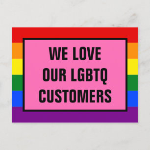 Liebe: Das Flag für Gay-Kunden in LGBTQ Rainbow Pr Postkarte