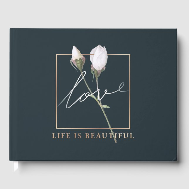 Liebe Das Leben ist wunderschöne Rose Gästebuch (Vorderseite)