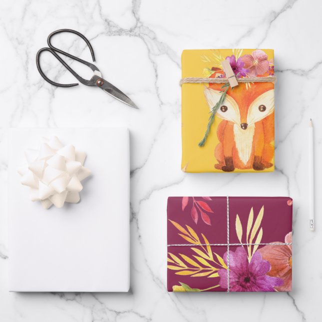 Liebe, dass man immer Fox-Papierblätter umhüllt Geschenkpapier Set (Vorderseite)