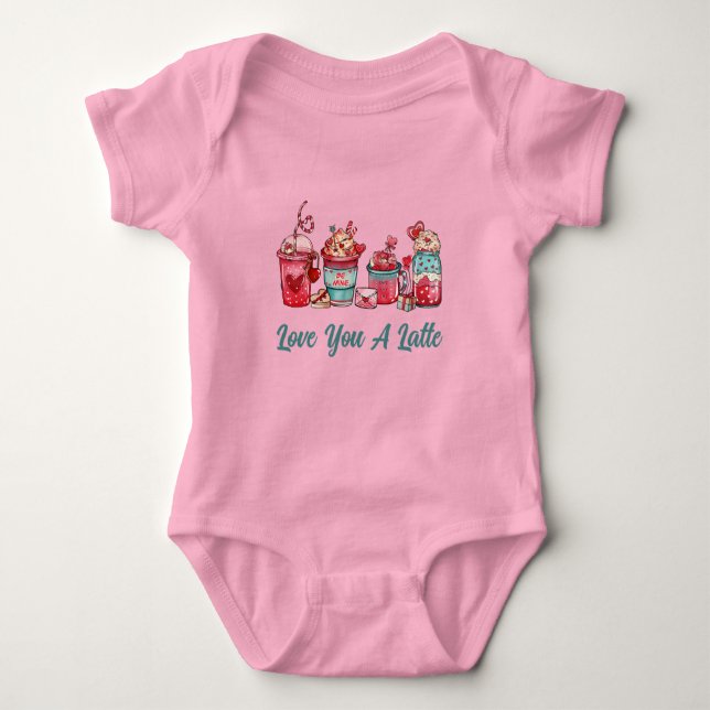 Liebe, dass Sie eine Latte auf rosa Baby Bodysuit Baby Strampler (Vorderseite)