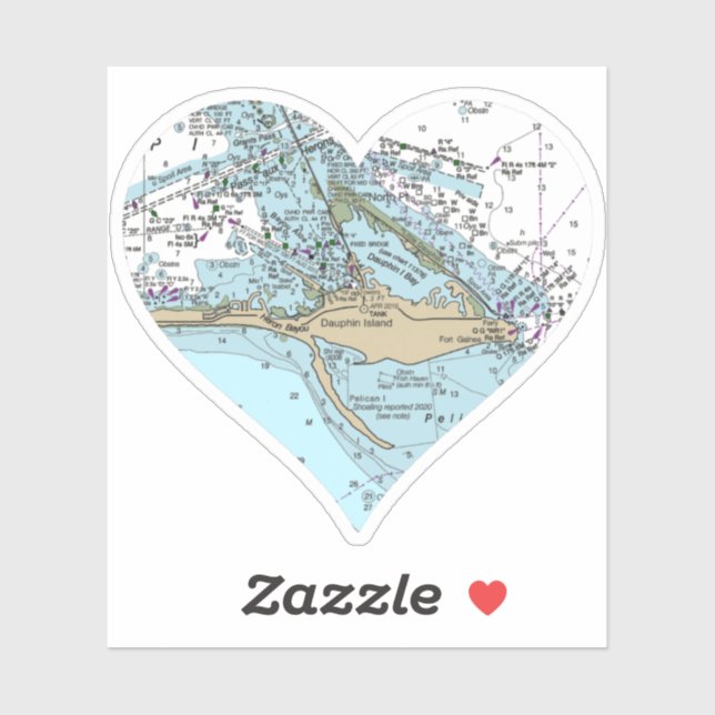 Liebe Dauphin Island Al Aufkleber (Blatt)