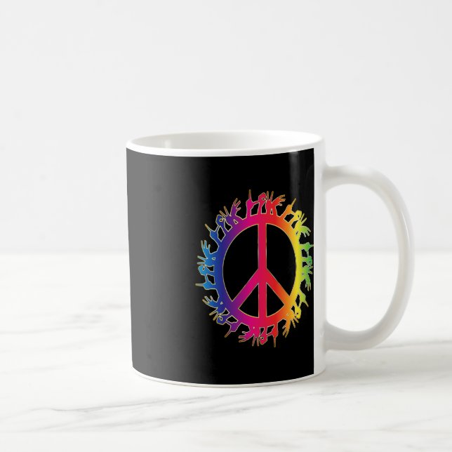 Liebe Deaf Peace Sign Language Handredner Kaffeetasse (Rechts)