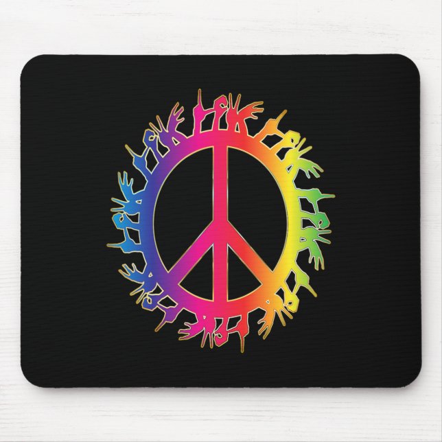 Liebe Deaf Peace Sign Language Handredner Mousepad (Vorne)