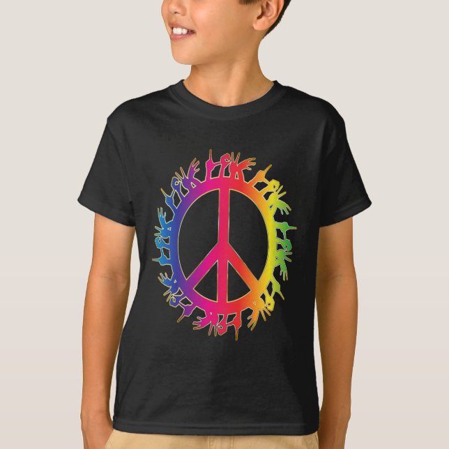 Liebe Deaf Peace Sign Language Handredner T-Shirt (Vorderseite)