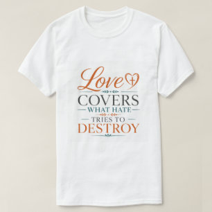 Liebe deckt, was Hass zu zerstören versucht, Schri T-Shirt