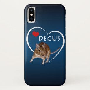 Liebe Degus iPhone X Case (hell/dunkelblau)