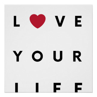 Liebe Dein Leben" Minimalistisches Motivierend Pos Poster