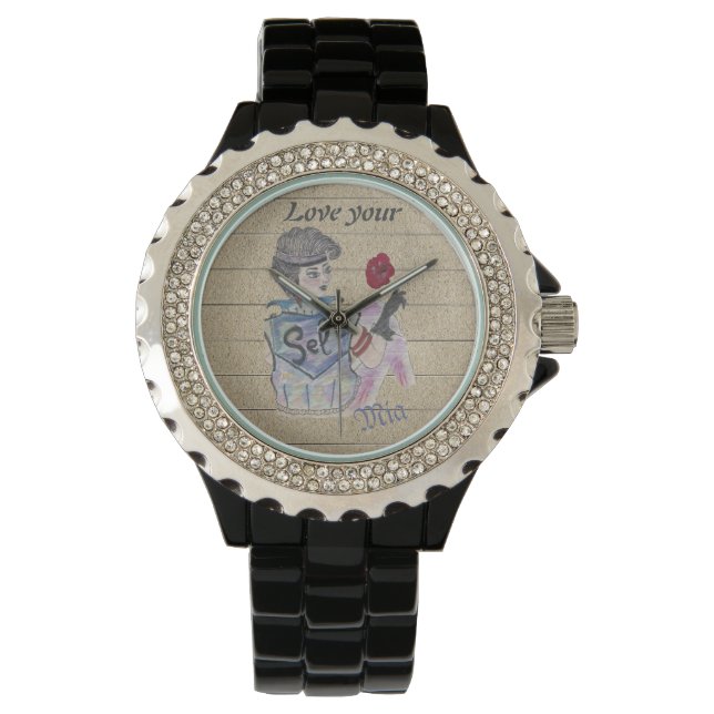 🕰️ "Liebe dein Selbst" Personalisierte Uhr - Krie (Vorderseite)