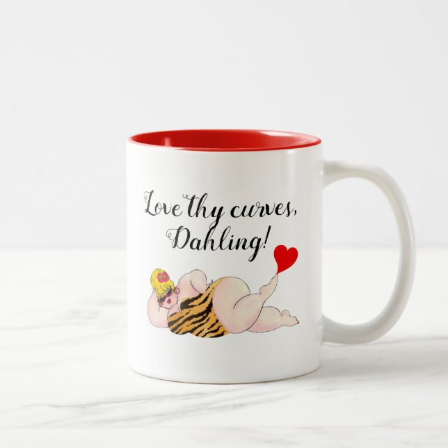 "Liebe Deine Krümmer" Zweifarbige Tasse (Rechts)