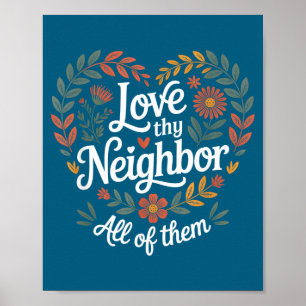 Liebe deinen Nächsten All Them Illustration Poster