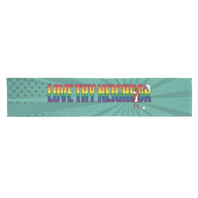 Liebe deinen Nächsten Kurzer Tischläufer (Horizontal)