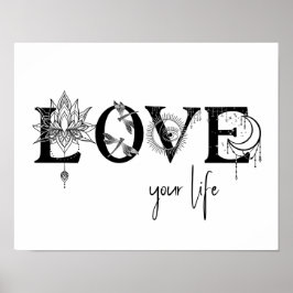 Liebe deines Lebens Stars Lotus moon Libellen Poster