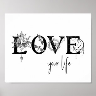 Liebe deines Lebens Stars Lotus moon Libellen Poster