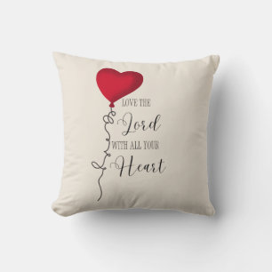 Liebe den Herrn & Herzballon Kissen