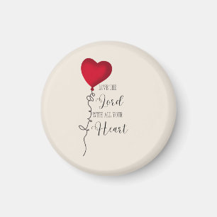 Liebe den Herrn & Herzballon Magnet