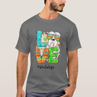 LIEBE Dental Life Niedlich Tooth Flip Flops Sommer T-Shirt
