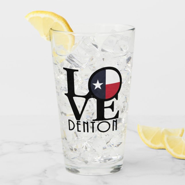 LIEBE denton Texas Glas (Vorderseite Ice)
