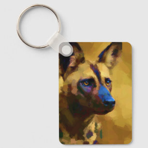 Liebe der Afrikanischen Wildhundin-Kunst Schlüsselanhänger