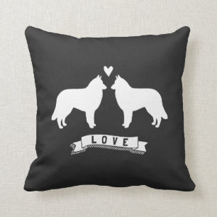 Liebe der belgischen Tervuren Silhouetten Kissen