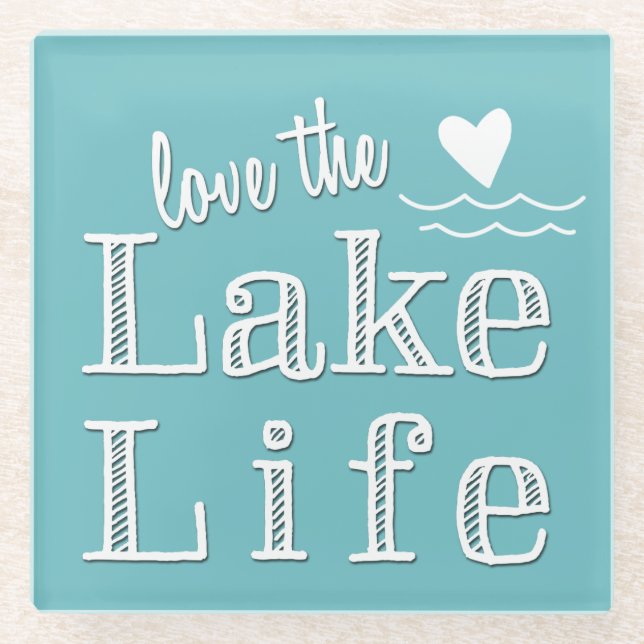 Liebe der benutzerdefinierten Farbe des Lago Life Glasuntersetzer (Vorderseite)