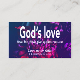Liebe der Blumen VERSAGE NIE Christliche Schrift Visitenkarte