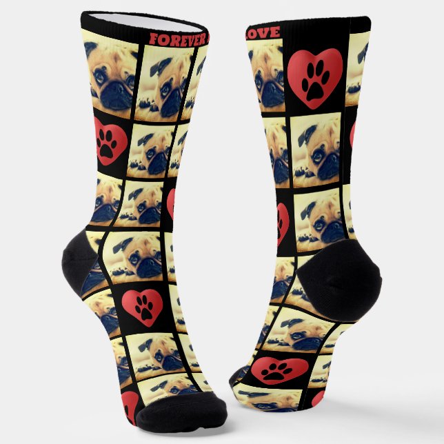 Liebe der Collage-Liebe des Fotos Socken (Gewinkelt)