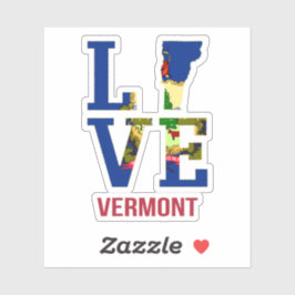 Liebe der Flagge des Staates Vermont Aufkleber