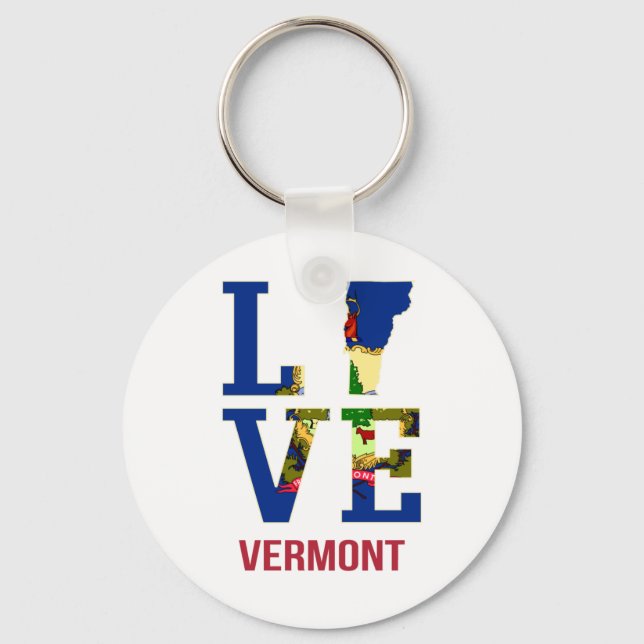 Liebe der Flagge des Staates Vermont Schlüsselanhänger (Vorderseite)