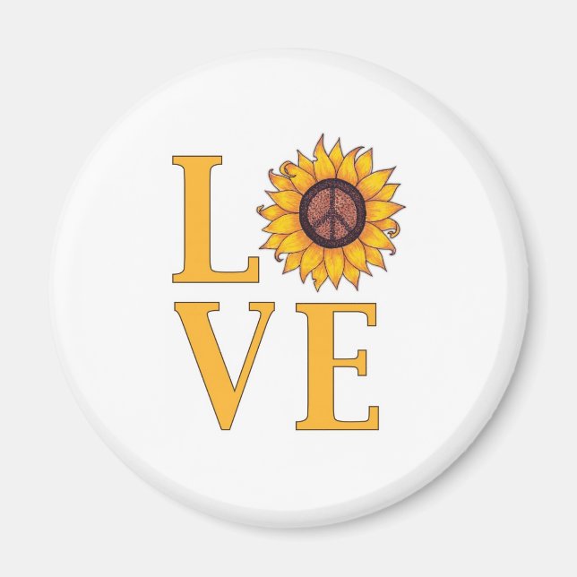 Liebe der Friedlichen Sonnenblume Magnet (Vorne)