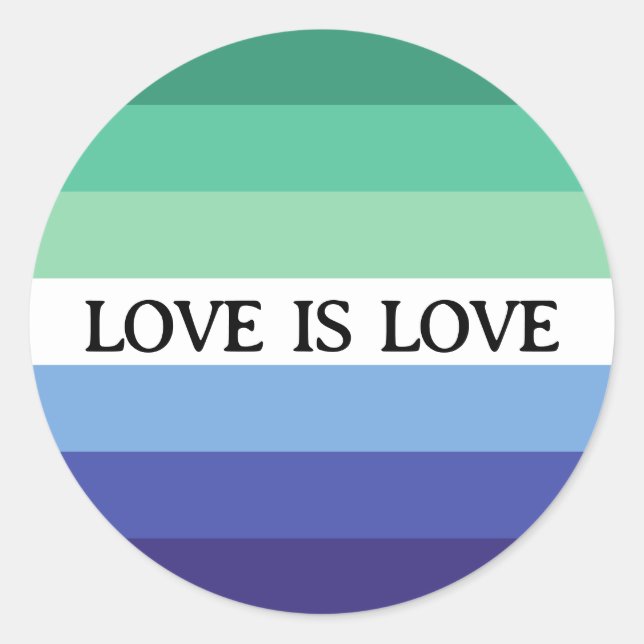 Liebe der Gay Flag ist Liebe Runder Aufkleber (Vorderseite)