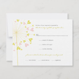 Liebe der gelb-rosa Lüstern mit RSVP-Karte RSVP Karte