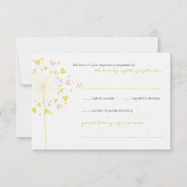 Liebe der gelb-rosa Lüstern mit RSVP-Karte RSVP Karte