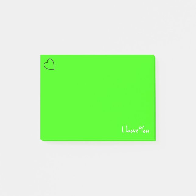 Liebe der Gewohnheits-I Sie | vibrierendes Grün Post-it Klebezettel (Vorderseite)