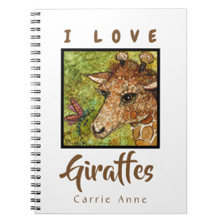 LIEBE der GEWUNDENES NOTIZBUCH-GIRAFFEN-I mit Notizblock