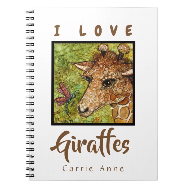 LIEBE der GEWUNDENES NOTIZBUCH-GIRAFFEN-I mit Notizblock (Vorderseite)