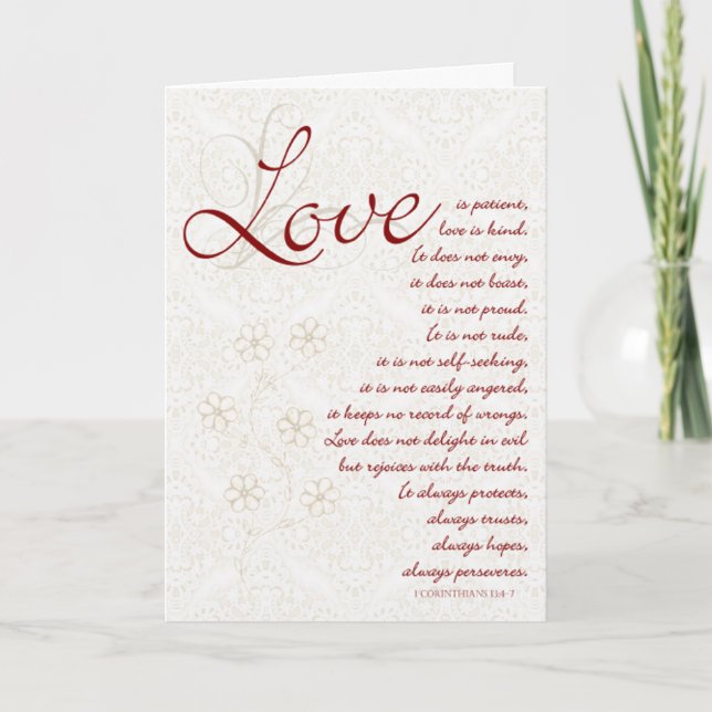 Liebe der Hochzeit der Schrift - Glückwunsch Karte (Vorderseite)