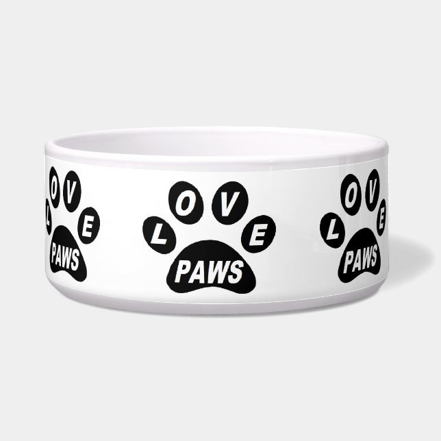 Liebe der Hunde auf Paws Black Napf (Vorderseite)