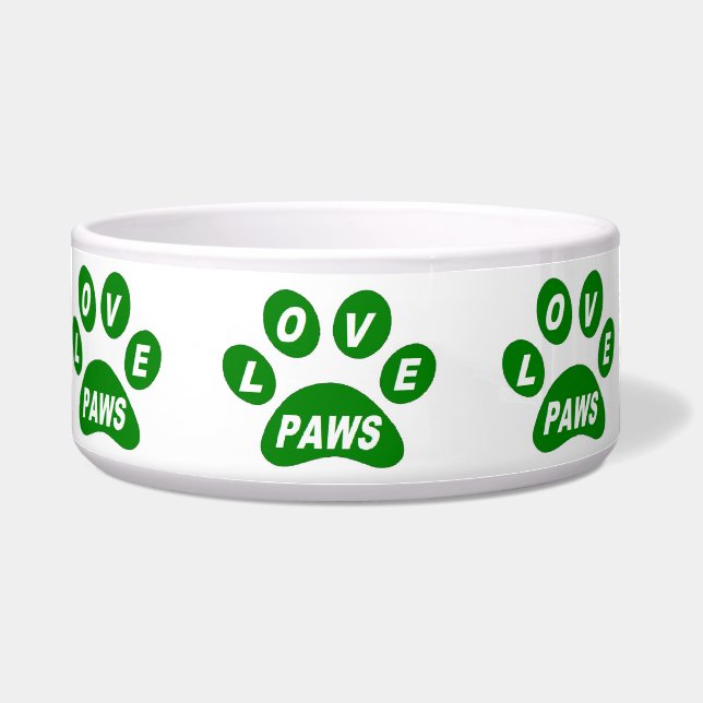 Liebe der Hunde auf Paws grün Napf (Vorderseite)