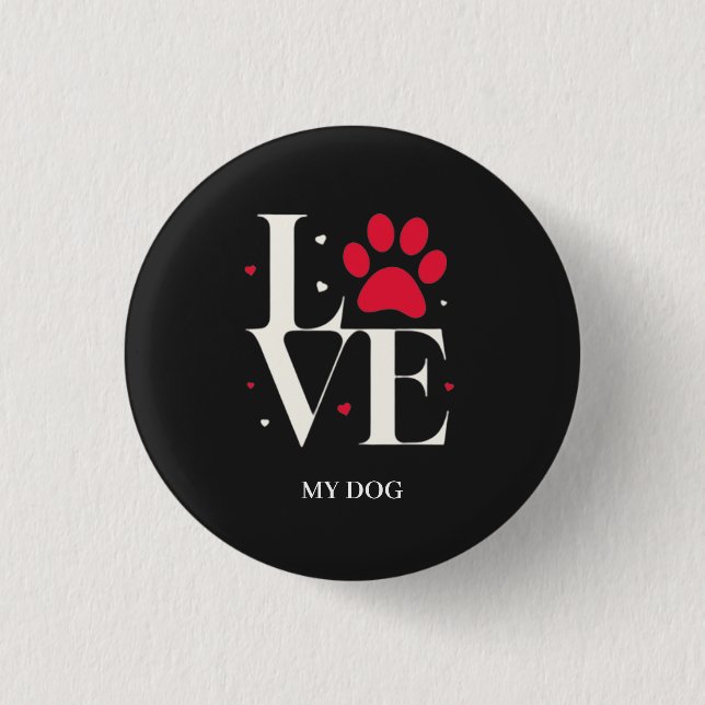 Liebe der Hundeknopf und der Pflaster Button (Vorderseite)